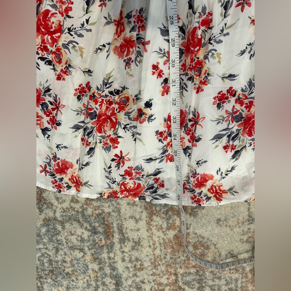 Torrid Mini Chiffon Smocked Dress Size 0 Floral Print 12 Cottage Core White - Picture 12 of 12
